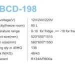 Solar top freezer refrigerator  198L