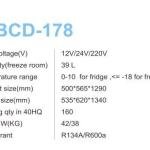 Solar top freezer refrigerator 178L